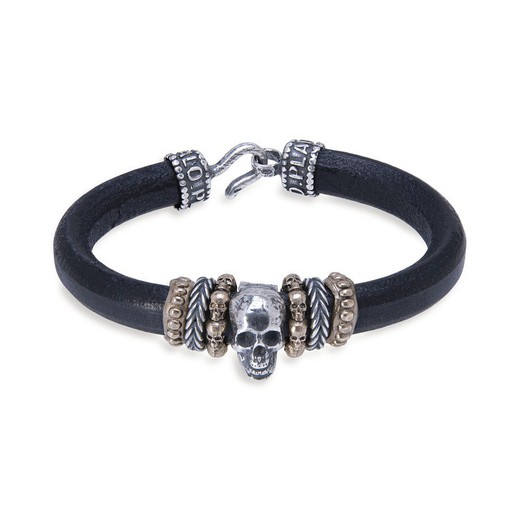 Pulsera Plata De Palo Hombre Modelo KARSO Skull SB101X Joyeria Pont