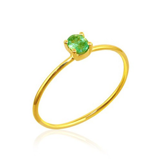 01-142639A Anillo de oro amarillo fino 18k con esmeralda