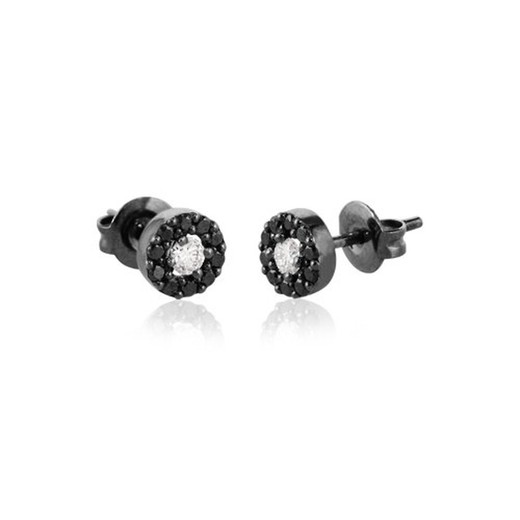 02-163791 Pendientes de oro negro con diamantes negros