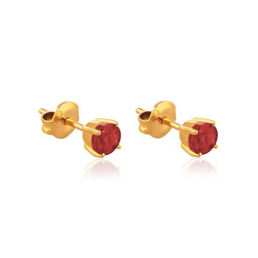 02-183966R Pendientes de oro rosa con rubí