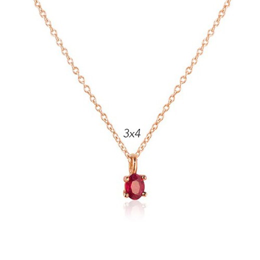 03-143374R Gargantilla mujer elegante de oro rosa con cadena y rubí