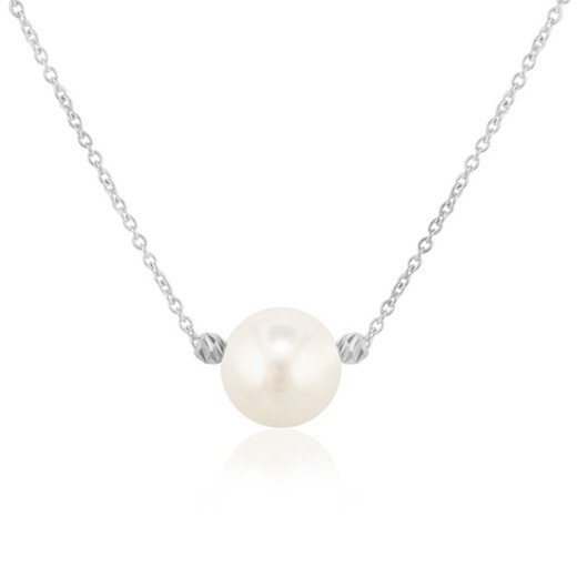 03-173851B Colgante de mujer elegante en oro blanco con perla