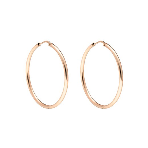 18-45 Pendientes de aro tubular de mujer con diseño atemporal de plata chapada en oro rosa