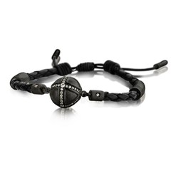 2061 Pulsera plata rodiada en negro