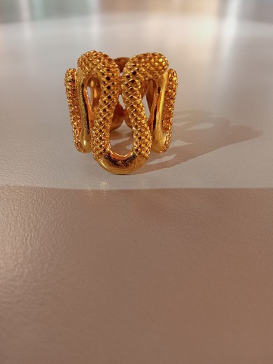 33-53 Anillo Just Cavalli zig zag bañado en oro para mujer