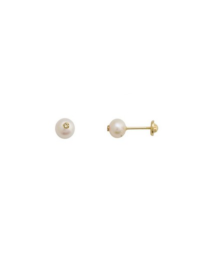 6593 Pendientes oro con perlas y brillantes