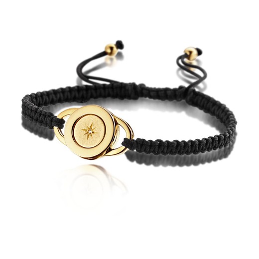 8014 Pulsera cuero trenzado con brillante