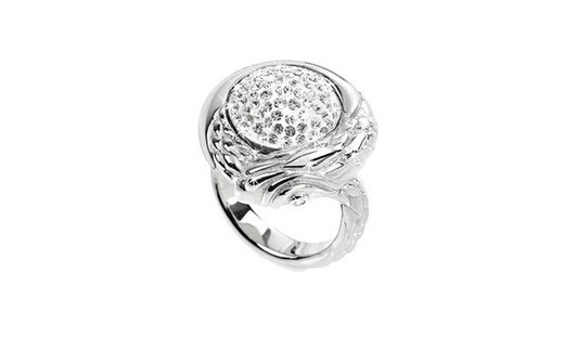 SCOE050 Anillo Just Cavalli en acero y circonitas mujer