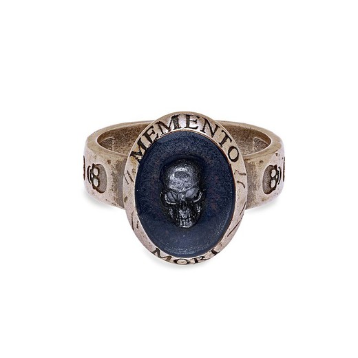 SR011B Anillo PLATA DE PALO unisex SKULL