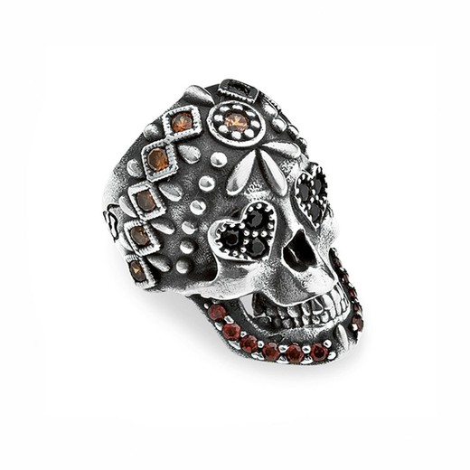 CAR2C Anillo PLATA DE PALO Skull calavera