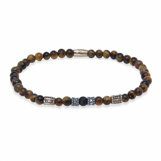 B6H Pulsera PLATA DE PALO unisex combinada con piedras preciosas