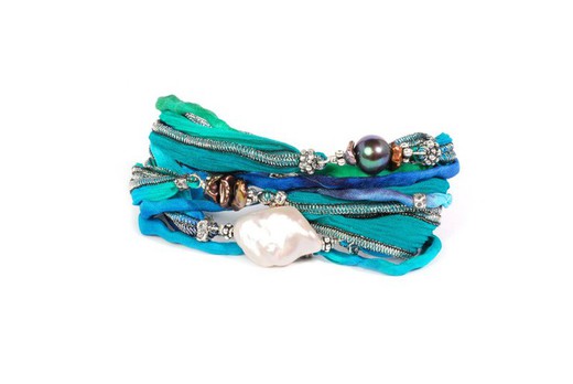 BRU1545ps3 Pulsera la Bruixeta seda y perlas