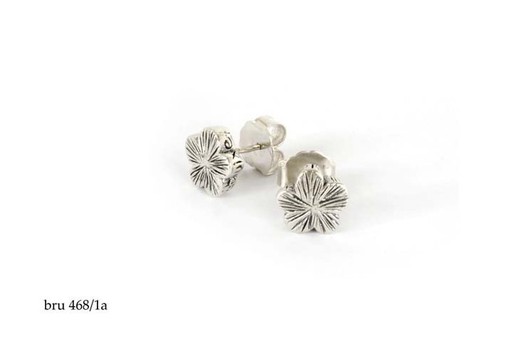 BRU468/1a Pendientes la bruixeta plata flor diseño casual