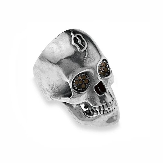 CAR1A Anillo Plata de Palo Unisex Calavera colección Arwene elaborada en plata de ley