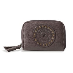 Cartera Plata de Palo modelo NUROS ACM01M unisex piel marrón con cremallera