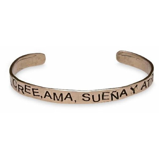 CB55B Pulsera Plata de Palo de bronce rígida tipo esclava