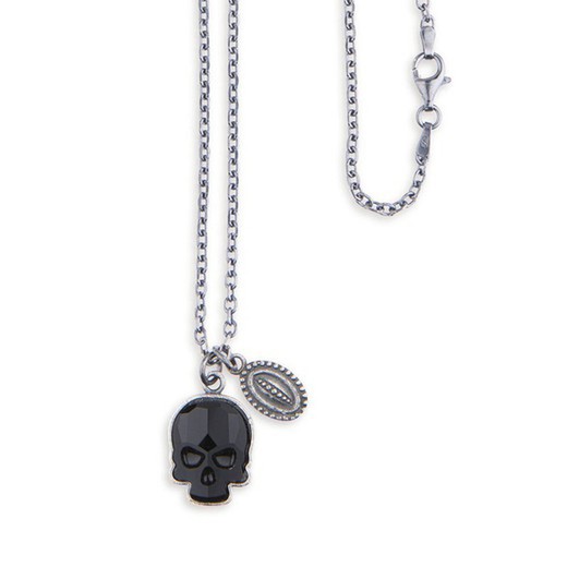 SN020X Collar PLATA DE PALO hombre modelo ARTAN Skull calavera