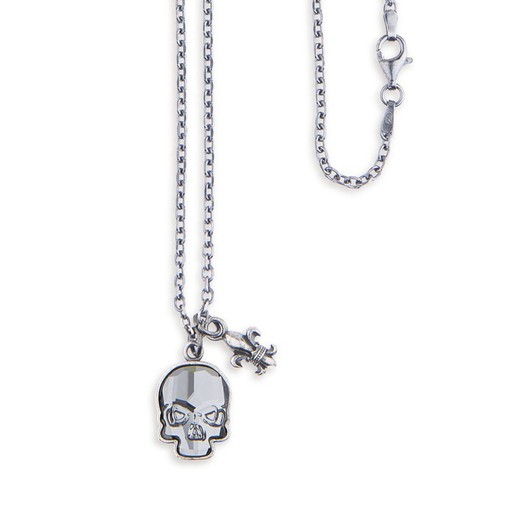 SN022X Colgante Plata de Palo modelo OVAL Skull unisex calavera