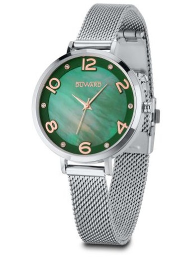 D25332.03 Reloj Duward de mujer serie LADY Mkazi esfera verde esmeralda de acero inoxidable 316L