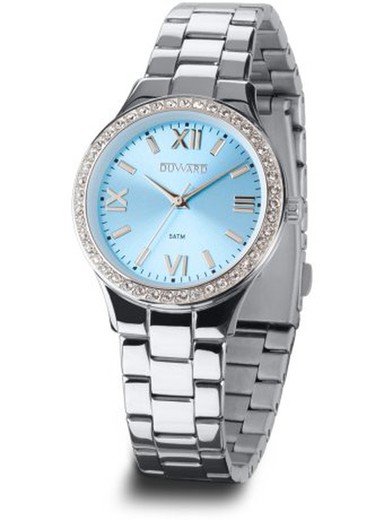 D25348.06 Reloj Duward de mujer modelo LADY Kona esfera azul celeste elegante con circonitas