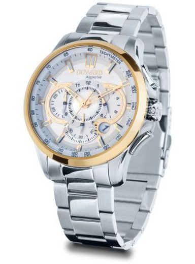 D95522.00 Reloj Duward de hombre AQUASTAR Silverstone cronógrafo con caja y pulsera en acero inoxidable 316L