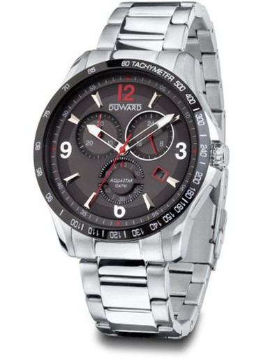 Reloj Duward de hombre modelo AQUASTAR Monza D95530.04 caja y pulsera de acero inoxidable 316L calendario y cronógrafo elegante