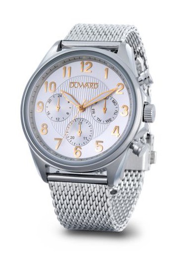 D95705.00 Reloj Duward de hombre modelo ELEGANCE Gayane de acero inoxidable 316L equipado con multifunción y correa de piel marrón de regalo