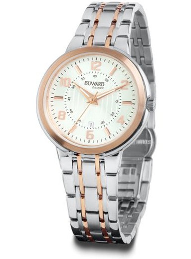 Reloj Duward de mujer serie DIPLOMATIC Dublin Ref D25420.81 caja y pulsera bicolor de acero 316L y calendario