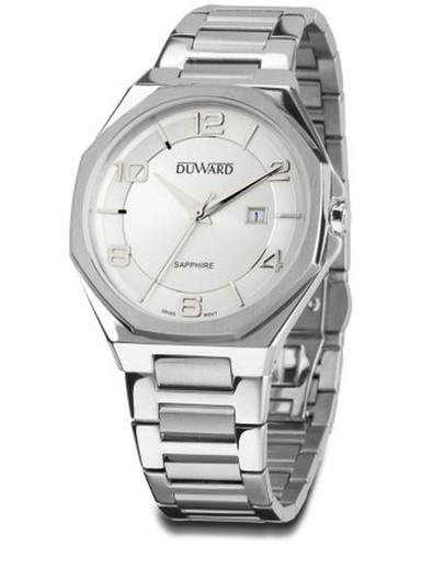 Reloj Duward de hombre Swiss Made cristal mineral zafiro irrayable DIPLOMATIC Extremadura Ref D95419.01 acero inoxidable 316L con calendario