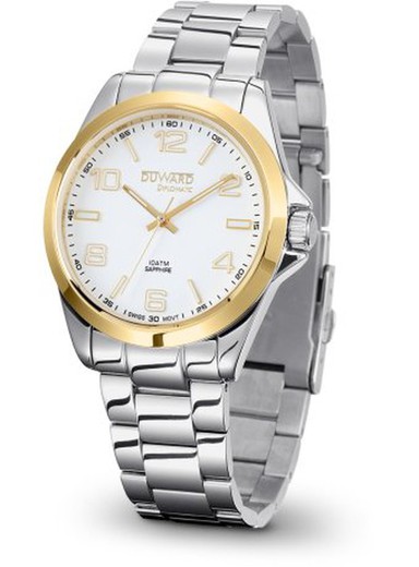 Reloj Duward Swiss Made de hombre colección DIPLOMATIC D95344.30 elegante acero inoxidable 316L bicolor