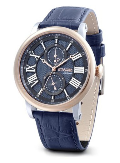 Reloj Duward hombre colección DIPLOMATIC Roma Ref D85703.85 con esfera azul Guilloché y agujas Breguet