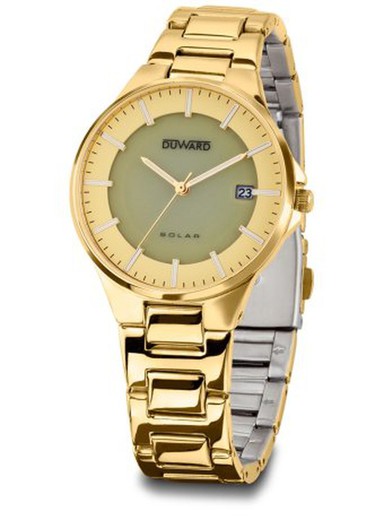 Reloj DUWARD mujer de carga solar serie ELEGANCE Elegans D25426.10 de acero inoxidable 316L color dorado con tratamiento IP