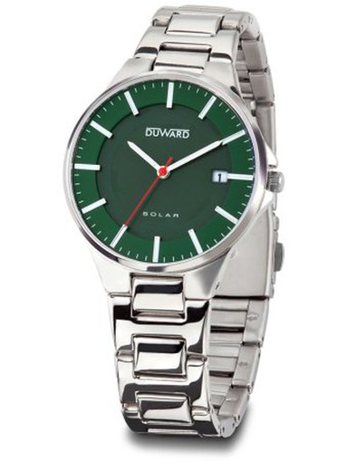 Reloj Duward mujer de carga solar modelo ELEGANCE Elegans Ref D25426.03 de acero inoxidable 316L calendario esfera bicolor verde elegante