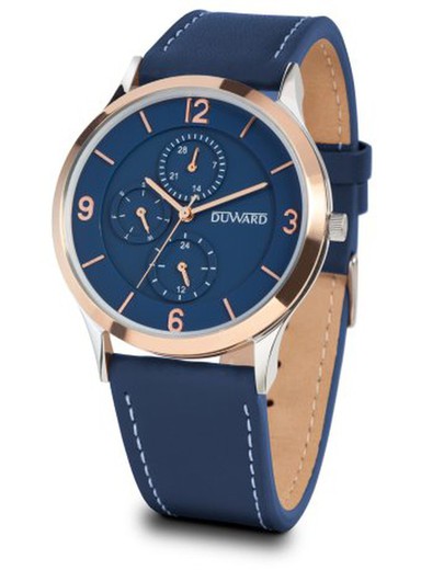 Reloj Duward de hombre colección ELEGANCE Elegant D85702.85 elegante esfera azul multifunción y cristal zafiro anti-reflejante