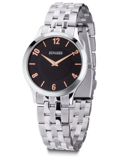 Reloj Duward de mujer colección ELEGANCE Mtindo Ref D25116.02 acero inoxidable esfera negra elegante