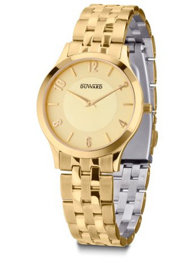 Reloj Duward de mujer distinguido ELEGANCE Mtindo Ref D25116.10 acero inoxidable con tratamiento IP esfera color champan