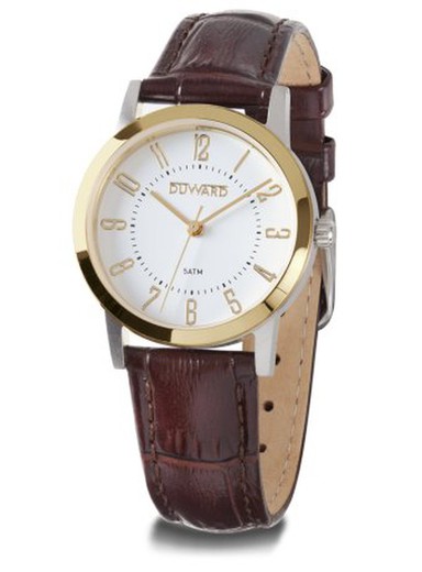 Reloj Duward mujer ELEGANCE Sik Ref D15342.31 caja bicolor correa de piel marrón