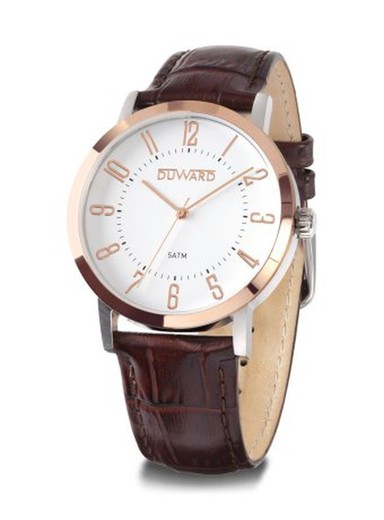 Reloj Duward hombre modelo ELEGANCE Sik Ref D85342.41 caja bicolor de acero 316L estilo moderno, lujoso y atemporal