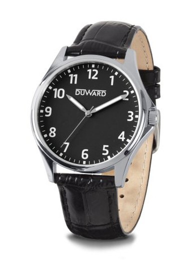 Reloj DUWARD de hombre colección ELEGANCE Stivoll D85341.02 caja de acero correa negra esfera negra