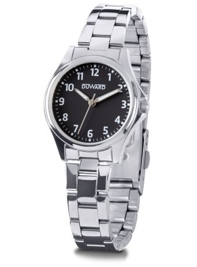 Reloj Duward de mujer elegante modelo ELEGANCE Stivoll Ref D25341.02 de acero inoxidable 316L cristal mineral endurecido con esfera negro muy atractivo