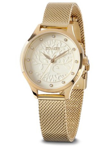 Reloj Duward mujer brazalete de esterilla modelo LADY Ayol Ref D25345.10 caja y correa acero inoxidable 316L con tratamiento IP oro