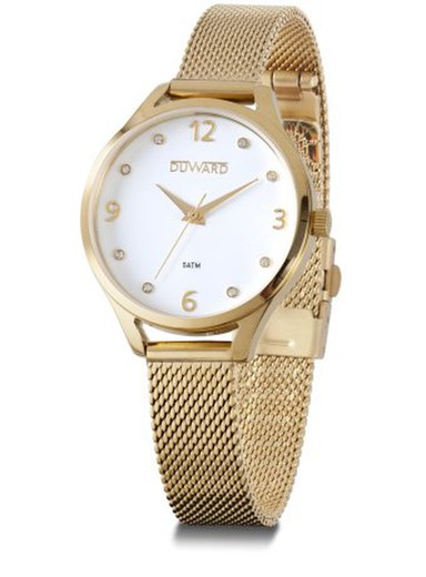 Reloj Duward de mujer modelo LADY Babaye Ref D25343.11 de acero inoxidable 316L esfera blanca con cristal de zafiro