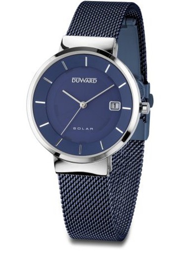 Reloj Duward mujer moderno y elegante colección LADY Bean Ref. D25415.05 de acero azul 316L tratamiento IP de carga solar