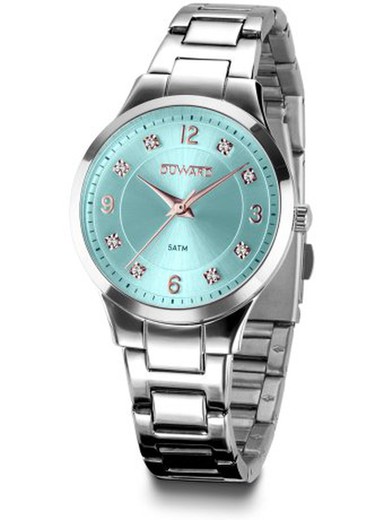 Reloj Duward mujer nueva colección LADY Jin Ref. D25350.03 correa y caja de acero inoxidable 316L esfera azul turquesa