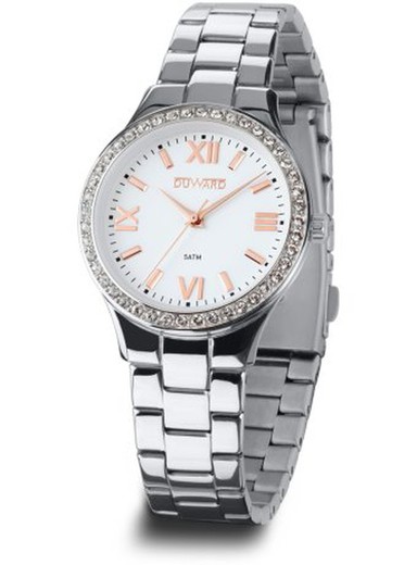 Reloj Duward de mujer colección LADY Kona Ref D25348.01 esfera blanca y caja de acero inoxidable 316L con circonitas