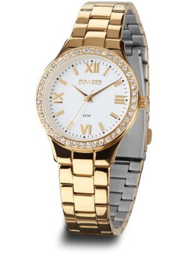 Reloj Duward de mujer modelo LADY Kona Ref. D25348.10 elegante de acero inoxidable 316L dorado con tratamiento IP