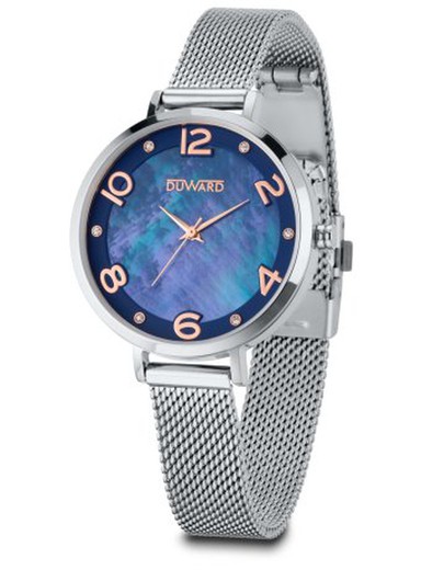 Reloj Duward mujer serie LADY Mkazi Ref D25332.05 esfera azul oceánico limpia y nítida de acero inoxidable 316L