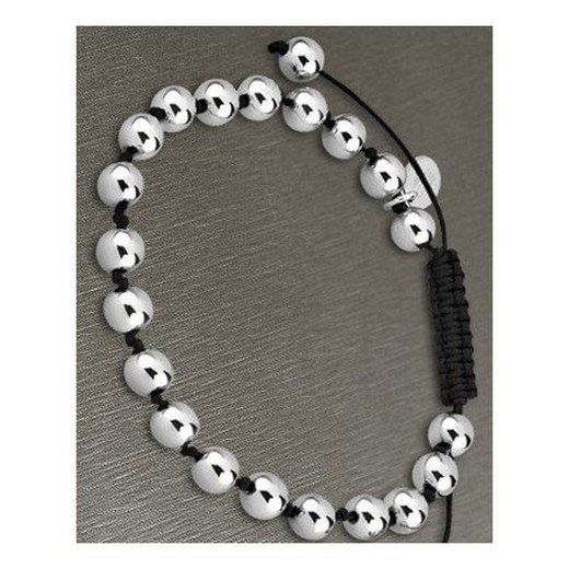 LS1455-2-1 Pulsera Lotus acero y cuero