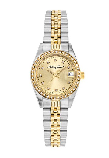 Reloj Mathey Tissot Swiss Made para mujer MATHY IV D709BDQI movimiento Ronda 585 acero inoxidable 316L bicolor con tratamiento IP