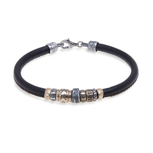 MB159X Pulsera de hombre PLATA DE PALO modelo ATOR de cuero liso